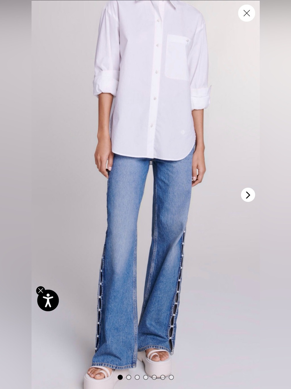 Maje White cotton poplin shirt